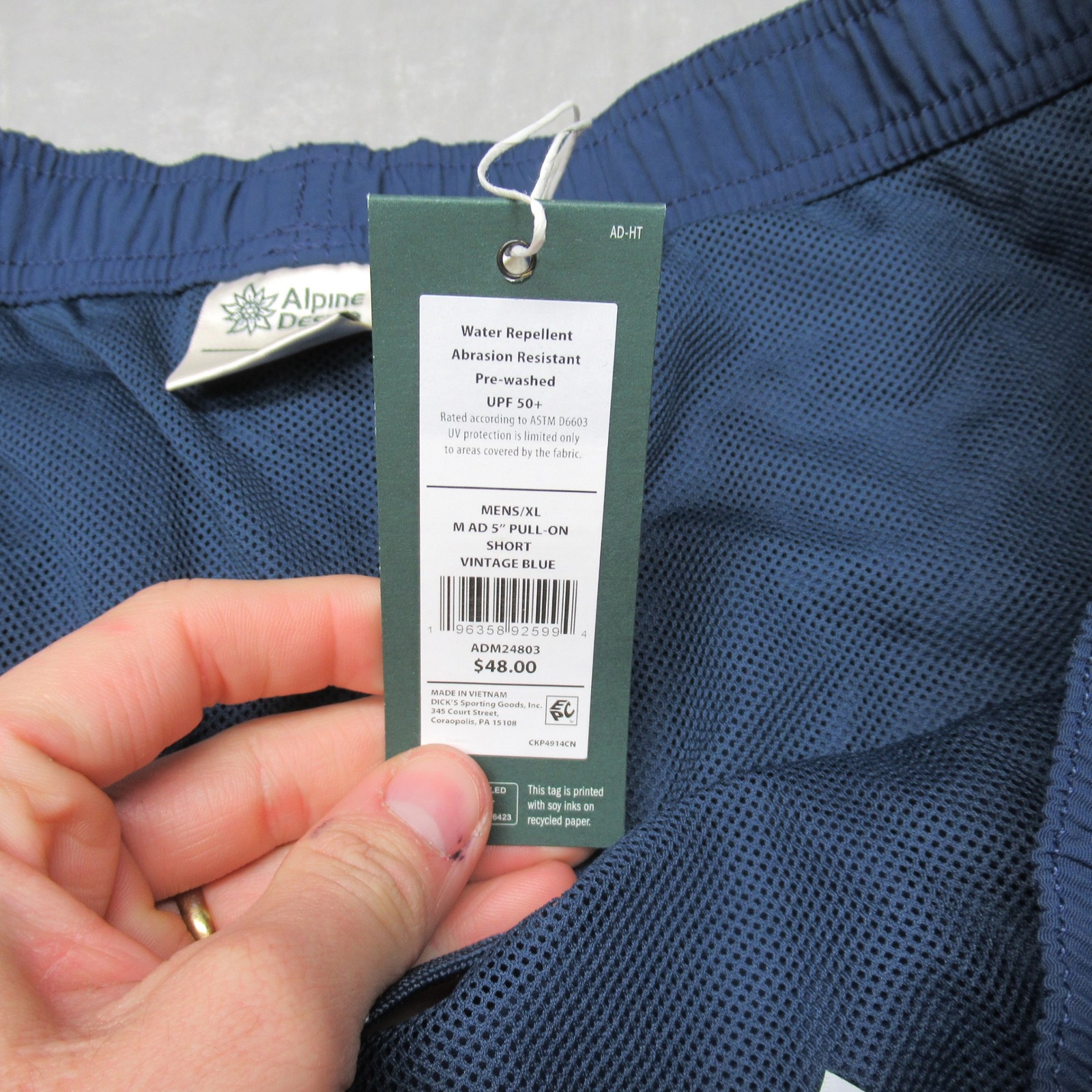 Alpine Design Mad 5" Shorts Mens Xl Blue Pull On Water Repellent Upf 50 $48 New — image 4 of 8